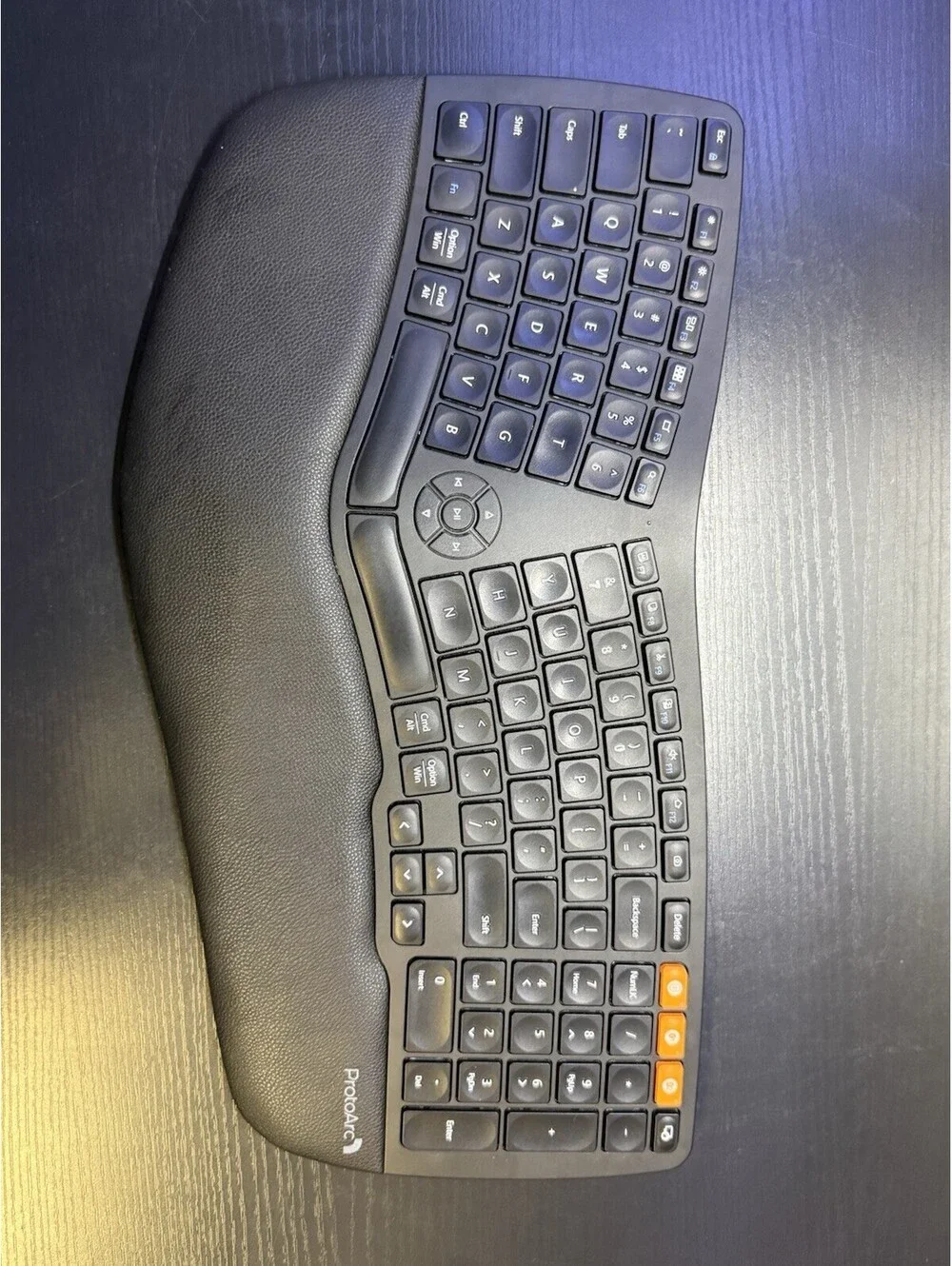 ProtoArc EK01 Plus Ergonomic Wireless Keyboard Bluetooth 2.4G Backlit Black